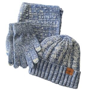 Blue and White Knit Winter Set